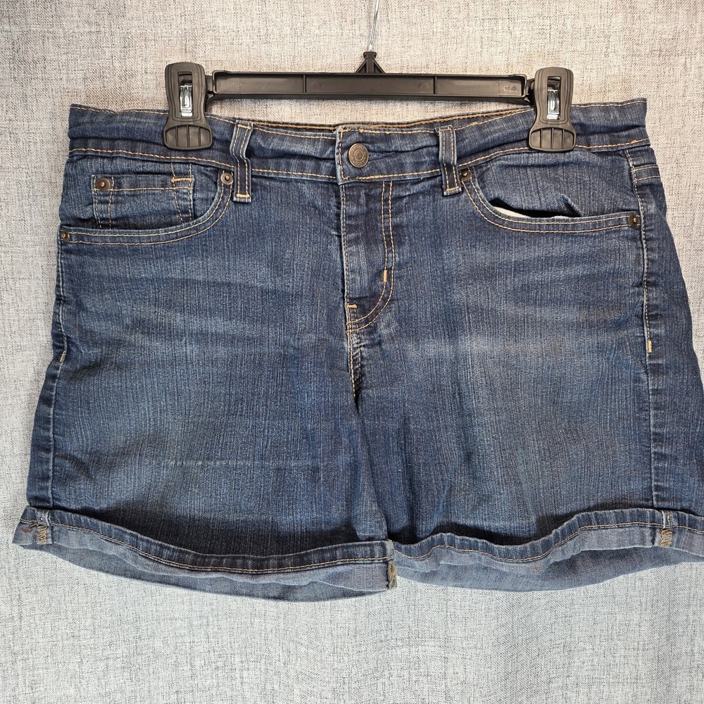 Signature Levis Strauss Denim Shorts Womens 8 (32" waist) Blue MidRise Beach